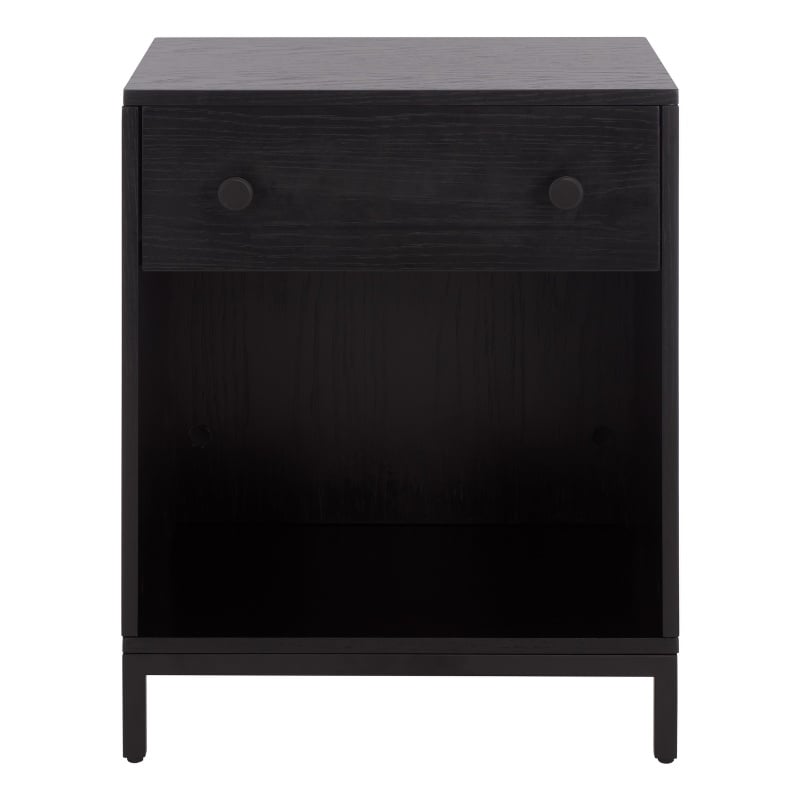 Southern Enterprises Himalay Wood Nightstand in Black