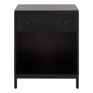 Southern Enterprises Himalay Wood Nightstand in Black