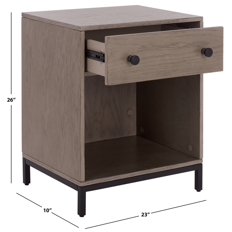 Southern Enterprises Himalay Wood Nightstand in Walnut