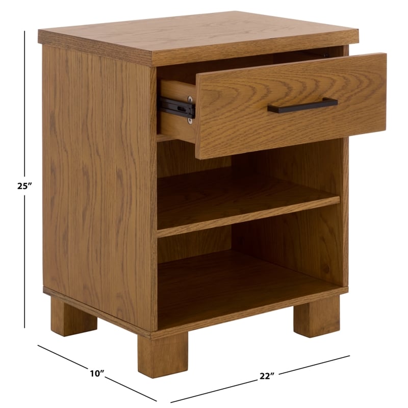 Southern Enterprises Himanshu Wood Nightstand in Oak