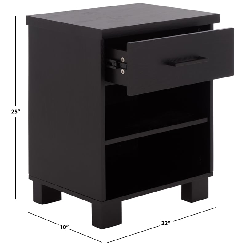 Southern Enterprises Himanshu Wood Nightstand in Black