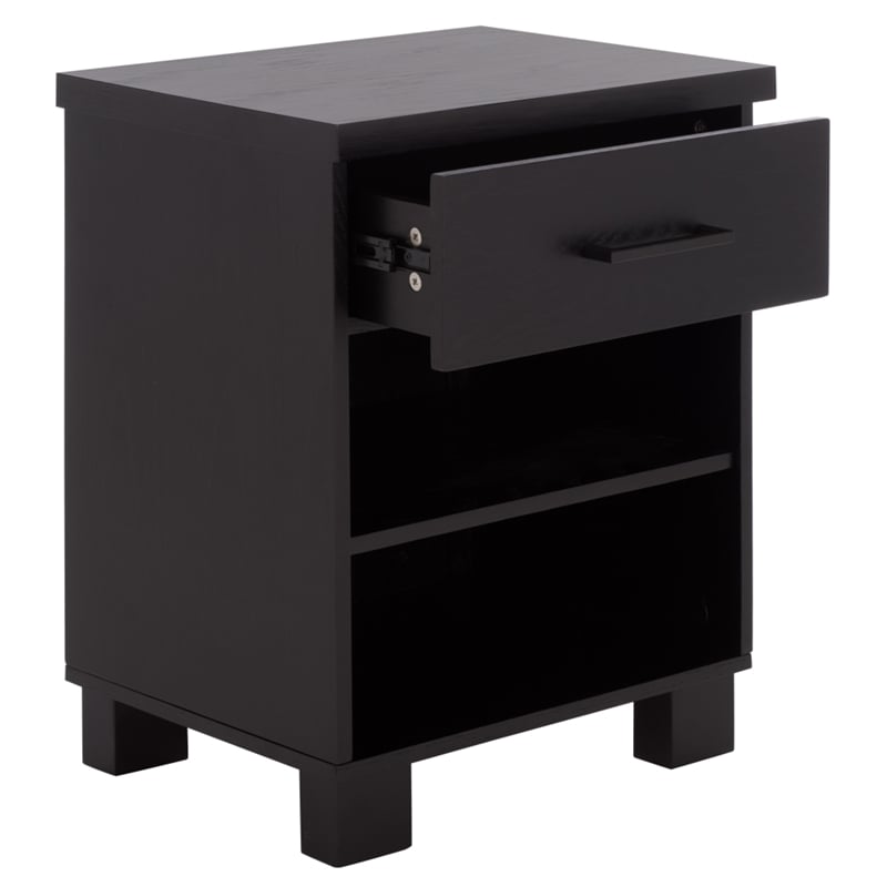 Southern Enterprises Himanshu Wood Nightstand in Black