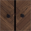 Southern Enterprises Handan Metal and Wood Double Door Cabinet in Brown / Black