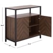 Southern Enterprises Handan Metal and Wood Double Door Cabinet in Brown / Black
