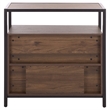 Southern Enterprises Handan Metal and Wood Double Door Cabinet in Brown / Black