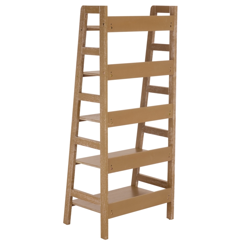 Southern Enterprises Amanda Wood 5 Tier Bookcase in Natural