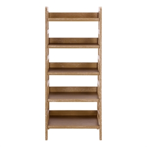 Southern Enterprises Amanda Wood 5 Tier Bookcase in Natural