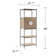 Southern Enterprises Northdom Wood and Iron Tall Bar Cabinet in Natural