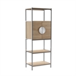 Southern Enterprises Northdom Wood and Iron Tall Bar Cabinet in Natural