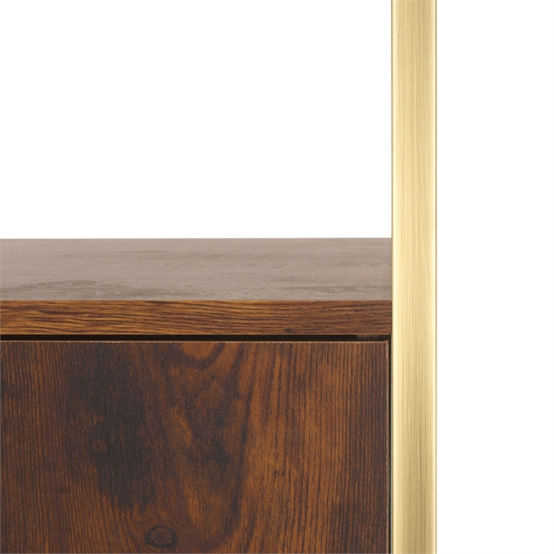 Southern Enterprises Dayforth Bar Cabinet Wood and Iron Cabinet in Espresso