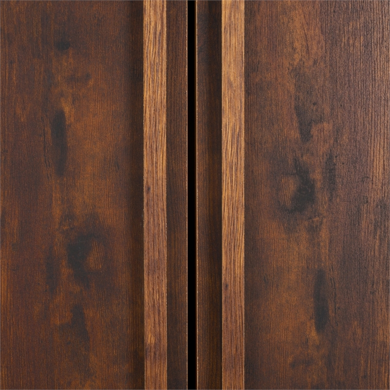 Southern Enterprises Dayforth Bar Cabinet Wood and Iron Cabinet in Espresso