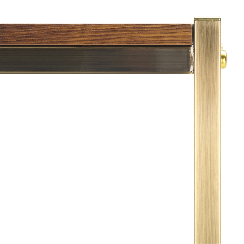 Southern Enterprises Dayforth Bar Cabinet Wood and Iron Cabinet in Espresso