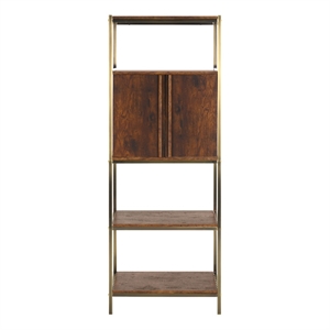 Southern Enterprises Dayforth Bar Cabinet Wood and Iron Cabinet in Espresso