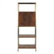 Southern Enterprises Dayforth Bar Cabinet Wood and Iron Cabinet in Espresso