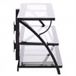 Southern Enterprises Aiden Iron and Glass 3 In 1 Panel TV Stand in Black