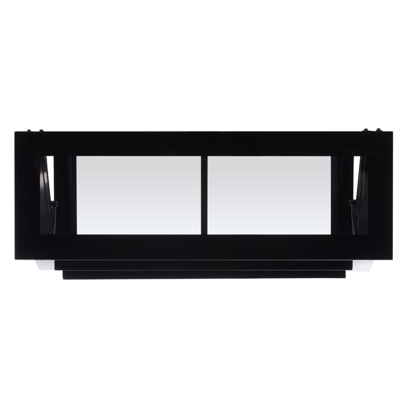 Southern Enterprises Aiden Iron and Glass 3 In 1 Panel TV Stand in Black