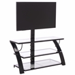Southern Enterprises Aiden Iron and Glass 3 In 1 Panel TV Stand in Black