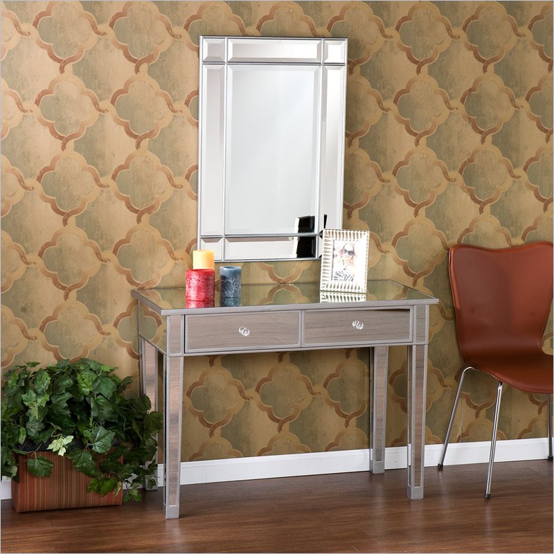 SEI Furniture Mirage Mirrored 2-Drawer Console Table