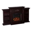 SEI Furniture Fredricksburg Wood Electric Fireplace with Bookcases in Black