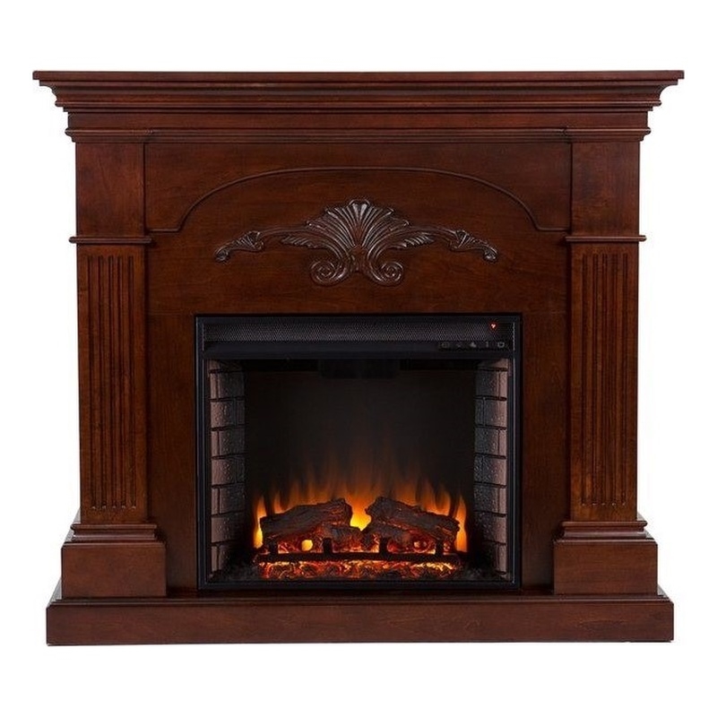 Southern Enterprises Huntington Electric Fireplace in Mahogany FE9277
