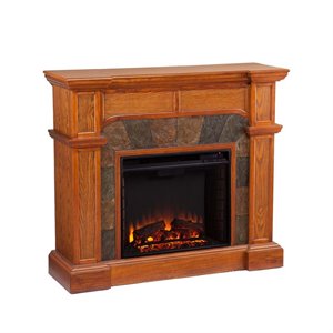 cartwright corner electric fireplace in oak