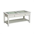 SEI Furniture Panorama Glass Top Coffee Table in Off White