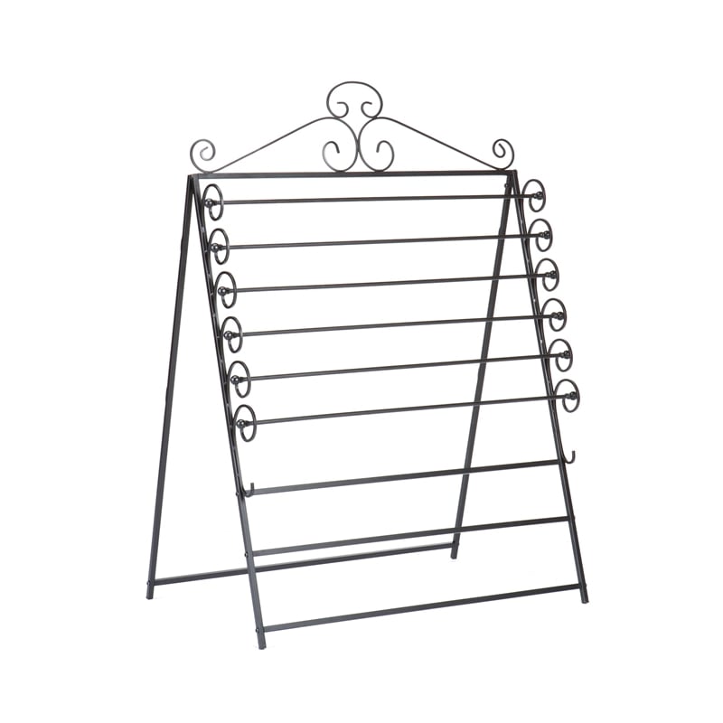 SEI Furniture Evelyn Easel-Wall Mount Craft Storage Rack in Black