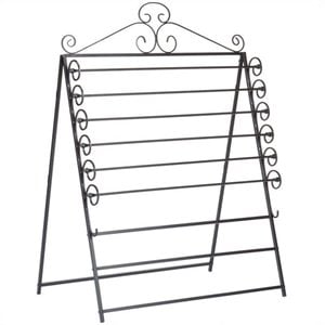 sei furniture evelyn easel-wall mount craft storage rack in black