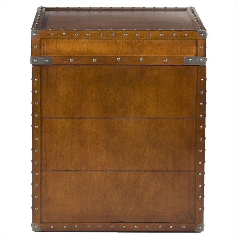 Southern Enterprises Bristol Trunk End Table in Walnut OC4190