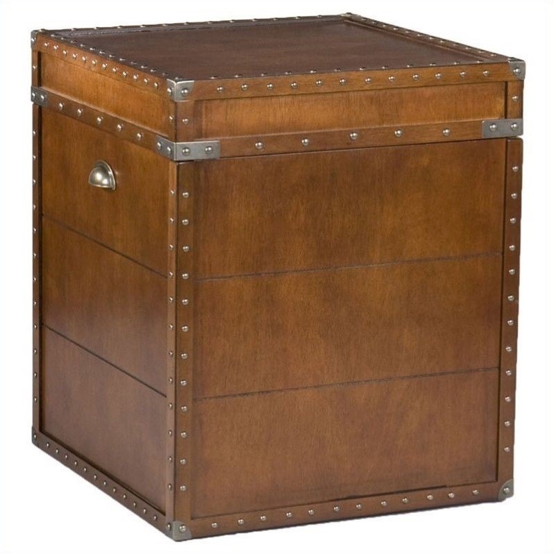 Southern Enterprises Bristol Trunk End Table in Walnut OC4190