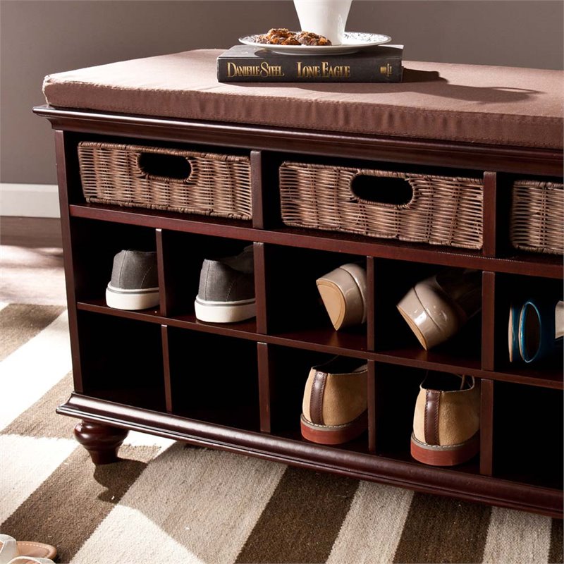 Southern Enterprises Chelmsford Shoe Bench in Espresso Southern Enterprises Chelmsford Shoe Bench in Espresso