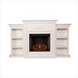 SEI Furniture Fredricksburg Wood Electric Fireplace with Bookcases in Ivory
