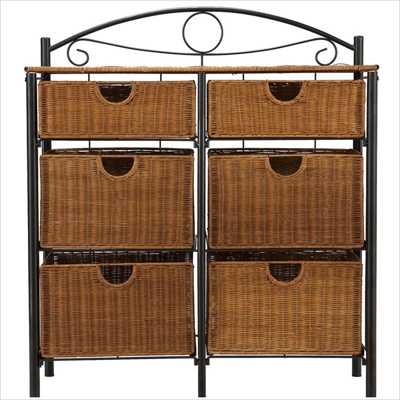 Holly Martin Lillian Iron Wicker Storage Chest In Painted Black