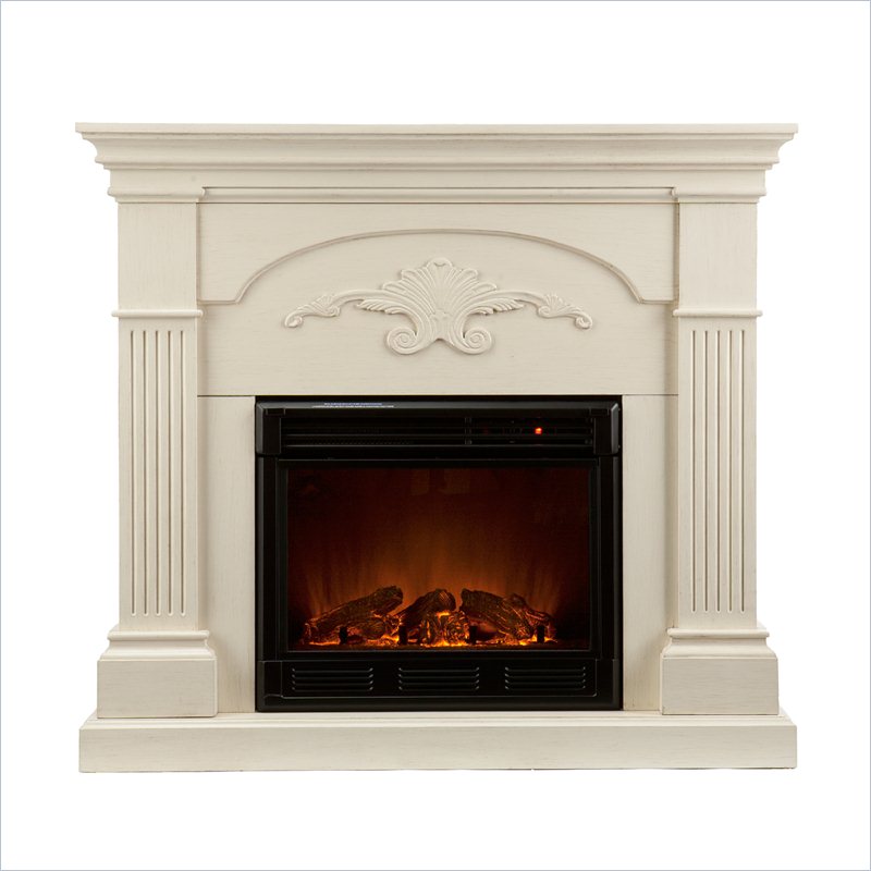 Holly & Martin Salerno Electric Fireplace in Ivory - FE9275