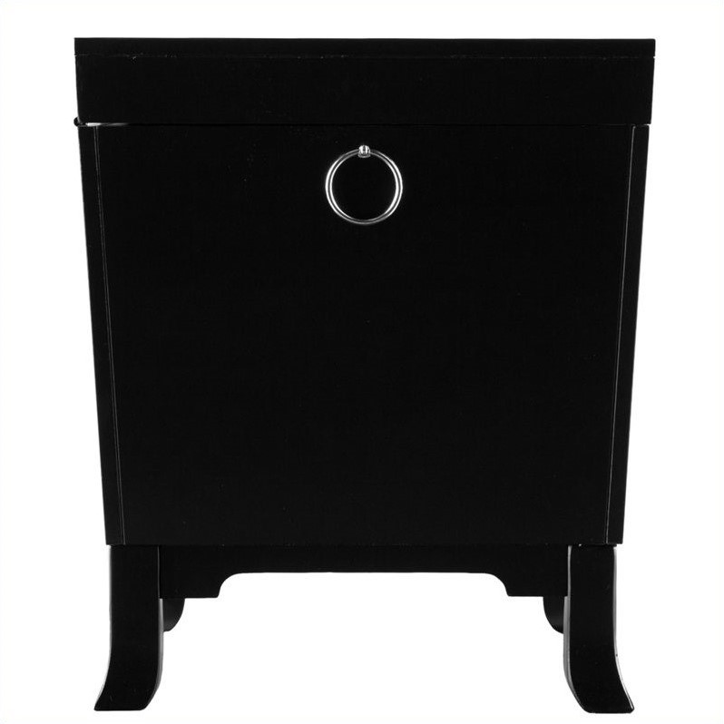 Southern Enterprises Hayden End Table Trunk in Black Finish CK3225