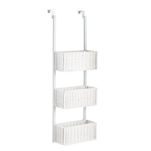 sei furniture over-the door basket storage in white finish