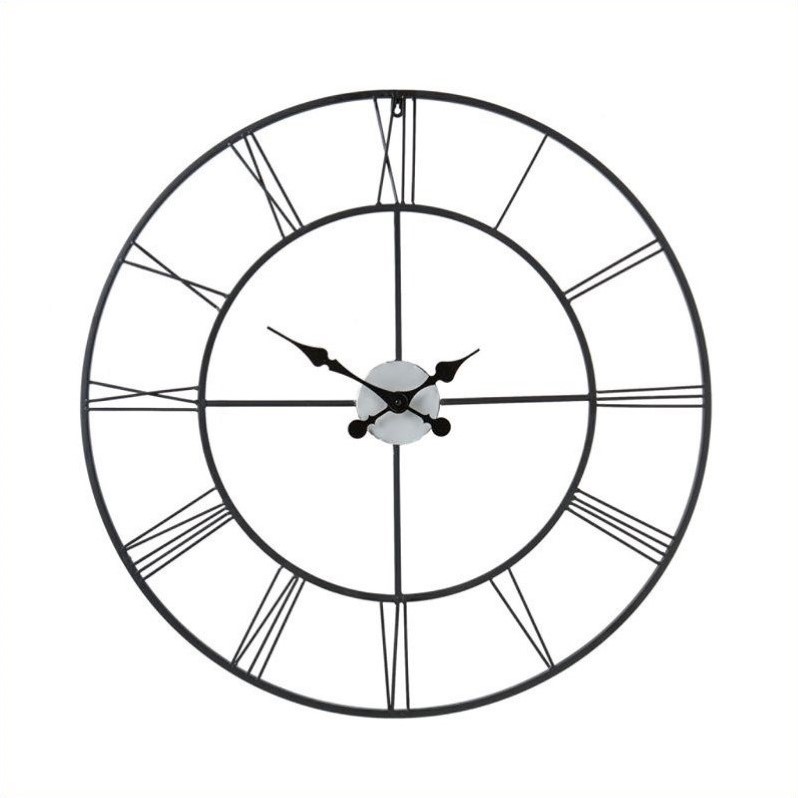 Southern Enterprises Centurian Decorative Wall Clock in Painted Silver