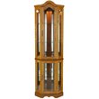 SEI Furniture Riley Lighted Corner Curio Cabinet in Golden Oak