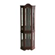 SEI Furniture Mahogany Lighted Corner Curio Cabinet