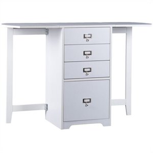 sei furniture paige white fold-out organizer and craft desk