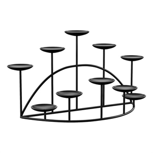 SEI Furniture Preston Metal 10-Candle Holder Candelabra Stand in Matte Black