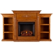 SEI Furniture Fredricksburg Wood Electric Fireplace with Bookcases in Natural