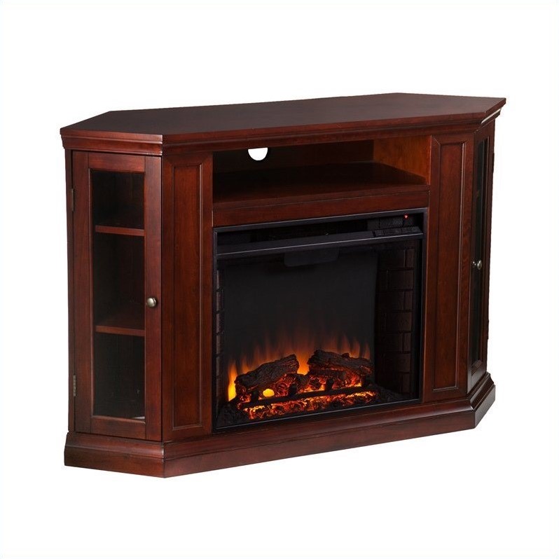 SEI Furniture Ponoma Convertible Electric Fireplace Cherry