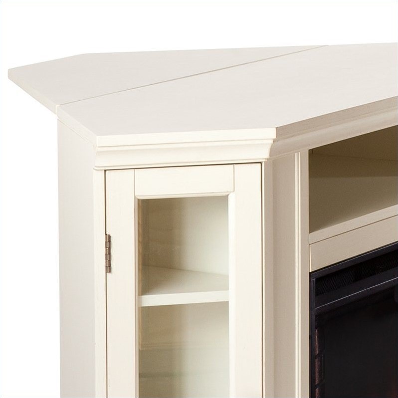 SEI Furniture Ponoma Convertible Media Electric Fireplace Ivory