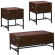 SEI Furniture Yorkshire 3 Piece Metal Trunk Table Collection in Espresso