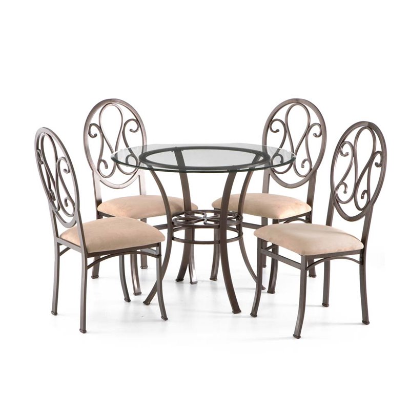 SEI Furniture Lucianna Dining Chair in Dark Brown (Set of 4)