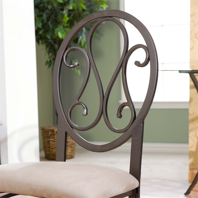 SEI Furniture Lucianna Dining Chair in Dark Brown (Set of 4)
