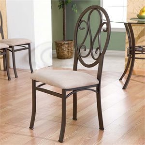 SEI Furniture Lucianna Dining Chair in Dark Brown (Set of 4)