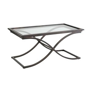 SEI Furniture Vogue Black Coffee Table with Glass Top
