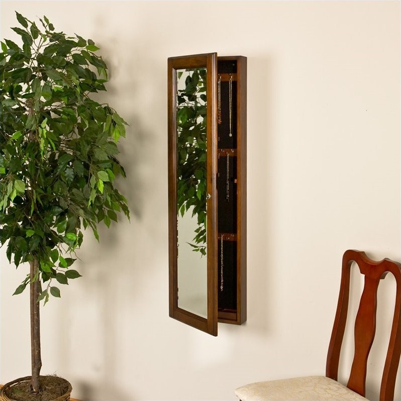 Southern Enterprises Sophia WallMount Jewelry Mirror in Warm Brown